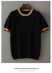 Round Neck Sweater Men's Short Sleeve