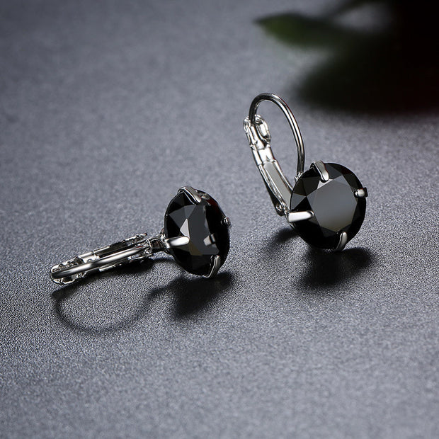 Single Zircon Colorful Ear Clip Simple Fashion Elegant European And American