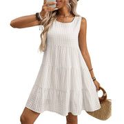 Women's Loose Casual Elegant Sleeveless Plaid Dress
