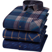 Long Sleeve Warm Men's Shirt Fleece-lined Thick Warm Shirt