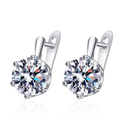 European And American Fashion Six-claw Super Flash Big Diamond Earrings