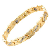 Retro Bowknot Five Diamond Strong Magnetic Red Copper Magnetic Therapy Bracelet