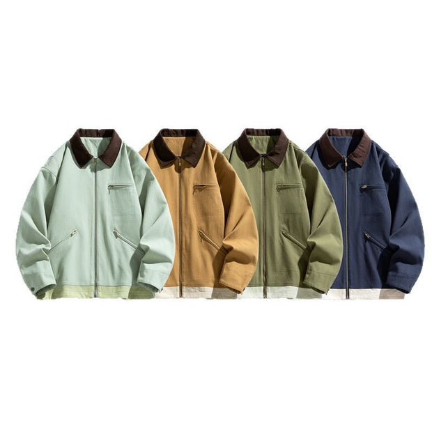 Workwear Contrast Color Couple Jacket