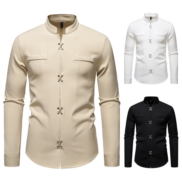Men's Long-sleeved Shirt High-grade Ruan Shirt