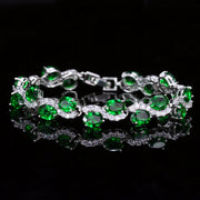 Copper Plating Real White Gold Color 18K Zircon Bracelet