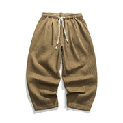 Men's Casual Pants Loose Solid Color Overalls Straight-leg Trousers