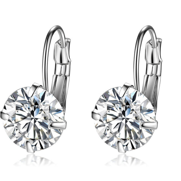 Single Zircon Colorful Ear Clip Simple Fashion Elegant European And American