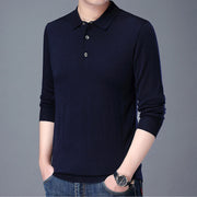 Spring And Autumn Men's Long Sleeves Base Shirt With Wool Top