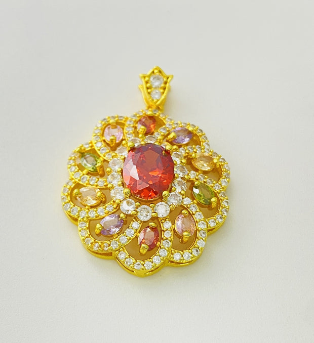 Women's Colorful Zircon Pendant Necklace