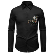 New Men's Long-sleeved Premium Printed Casual Shirt