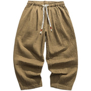 Men's Casual Pants Loose Solid Color Overalls Straight-leg Trousers