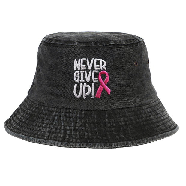 Breast Ribbon Embroidered Peaked Cap Baseball