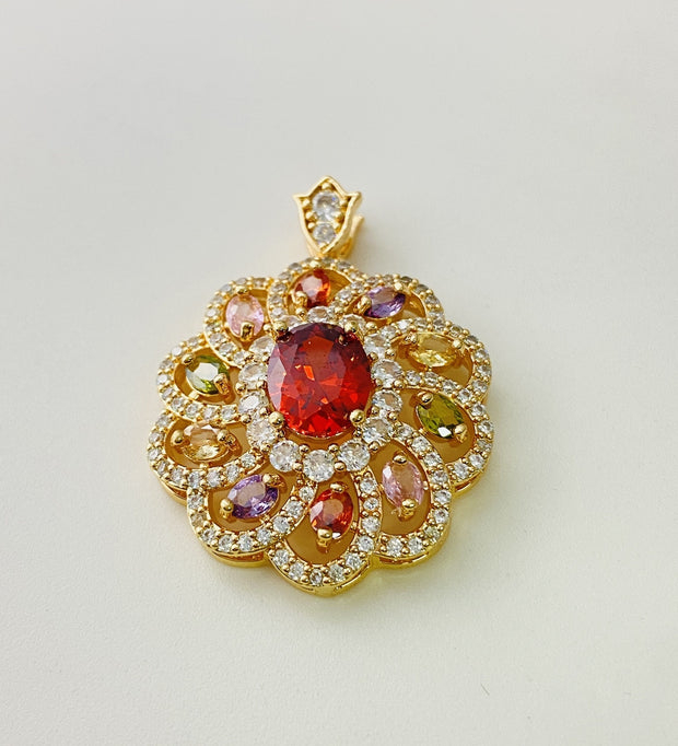 Women's Colorful Zircon Pendant Necklace