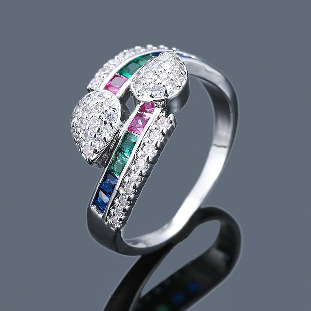 Colorful Zircon Gold-plated Ring