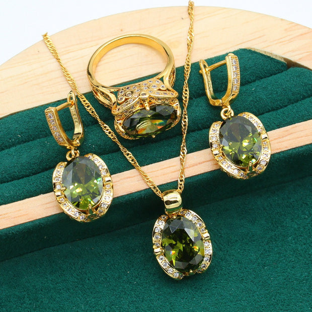 Full Rhinestone Zircon Women's Jewelry Suit