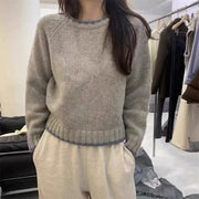 Loose-fitting Pullover Round-neck Color Matching Inner Bottoming Sweater