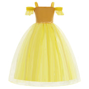 Girl's Gown Beauty And Beast Bell Princess Dress Belle Dress Children Shirt Belle Gold Performance Wear