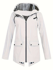 Women's Zipper Hooded Outdoor Windproof Thin Coat