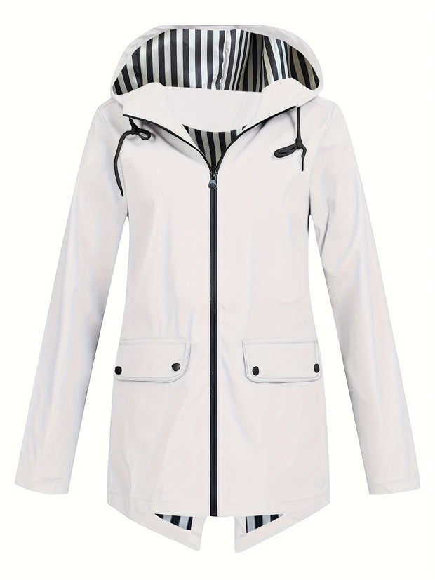Women's Zipper Hooded Outdoor Windproof Thin Coat