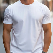 Short-sleeved T-shirt Men's Solid Color Inner Pure White Pure Black