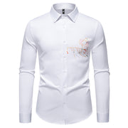 New Men's Long-sleeved Premium Printed Casual Shirt