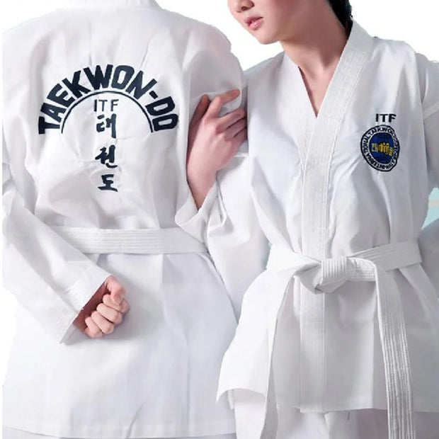 TKD Uniform Children Striped Fabric Training Wear