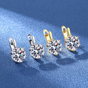 European And American Fashion Six-claw Super Flash Big Diamond Earrings