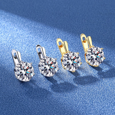 European And American Fashion Six-claw Super Flash Big Diamond Earrings