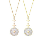 Six-pointed Diamond Titanium Steel Necklace For Women