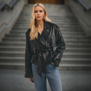 Tight Waist Slim Street Cool Short Coat