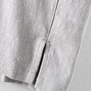 Summer New Men's Linen Shirt Solid Color