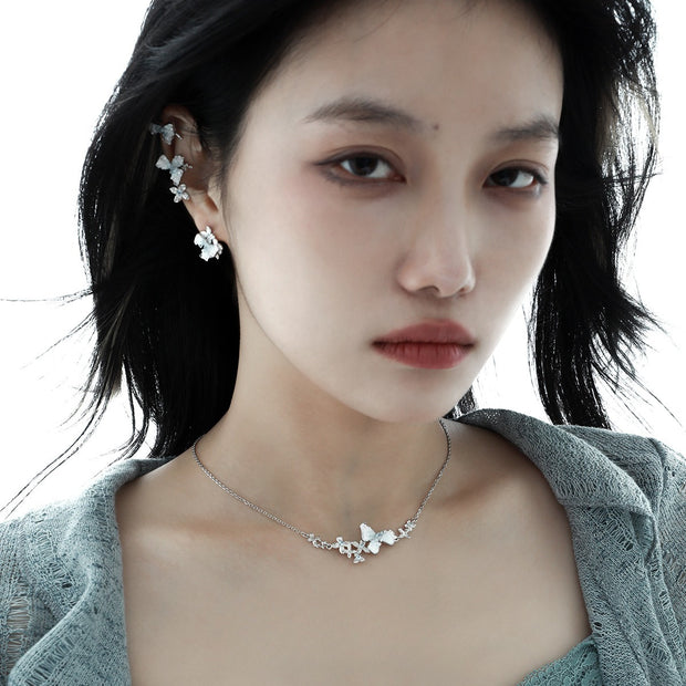 Luxury Diamond In The Debris Personality Flower Ear Clip
