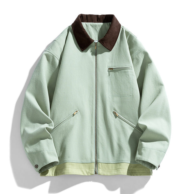 Workwear Contrast Color Couple Jacket