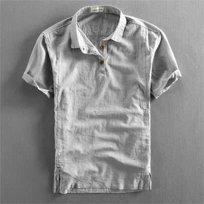 Summer Men's Casual Linen Short-sleeved Shirt