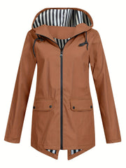 Women's Zipper Hooded Outdoor Windproof Thin Coat