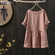 Ruffled Loose Plus Size Top For Ethnic Style Shirt Women