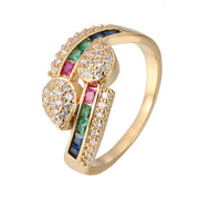 Colorful Zircon Gold-plated Ring