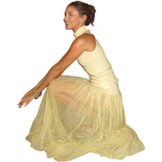 High Collar Temperament Slim-fitting Patchwork Long Fashion Polka Dot Dress