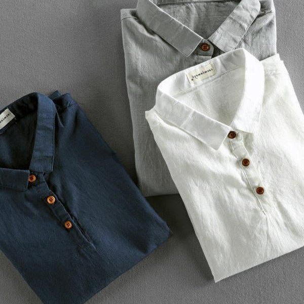 Summer Men's Casual Linen Short-sleeved Shirt