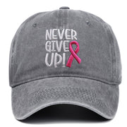 Breast Ribbon Embroidered Peaked Cap Baseball
