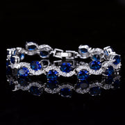 Copper Plating Real White Gold Color 18K Zircon Bracelet