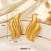 Fan-shaped Wings Real Plated Earrings