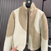 Autumn And Winter Men's Fashion Collar Contrast Coat