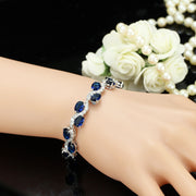 Copper Plating Real White Gold Color 18K Zircon Bracelet