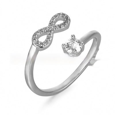 Personality Diamond Open Zircon Ring Letters