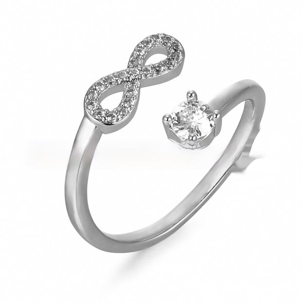 Personality Diamond Open Zircon Ring Letters