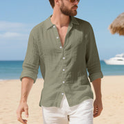 Linen American Style Loose Hawaiian Vacation Casual Shirt