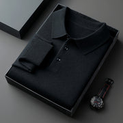 Lapel Long Sleeve Men's Solid Color Middle-aged Bottoming Sweater