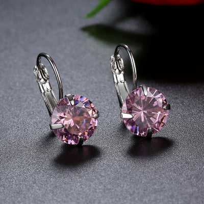 Single Zircon Colorful Ear Clip Simple Fashion Elegant European And American