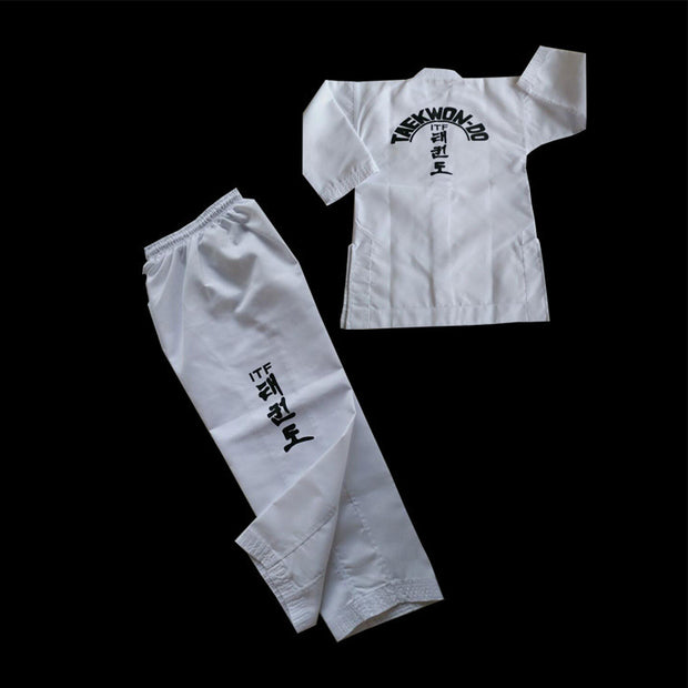 TKD Uniform Children Striped Fabric Training Wear